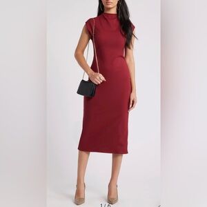Open edit Smooth Edit Funnel Neck Midi Dress